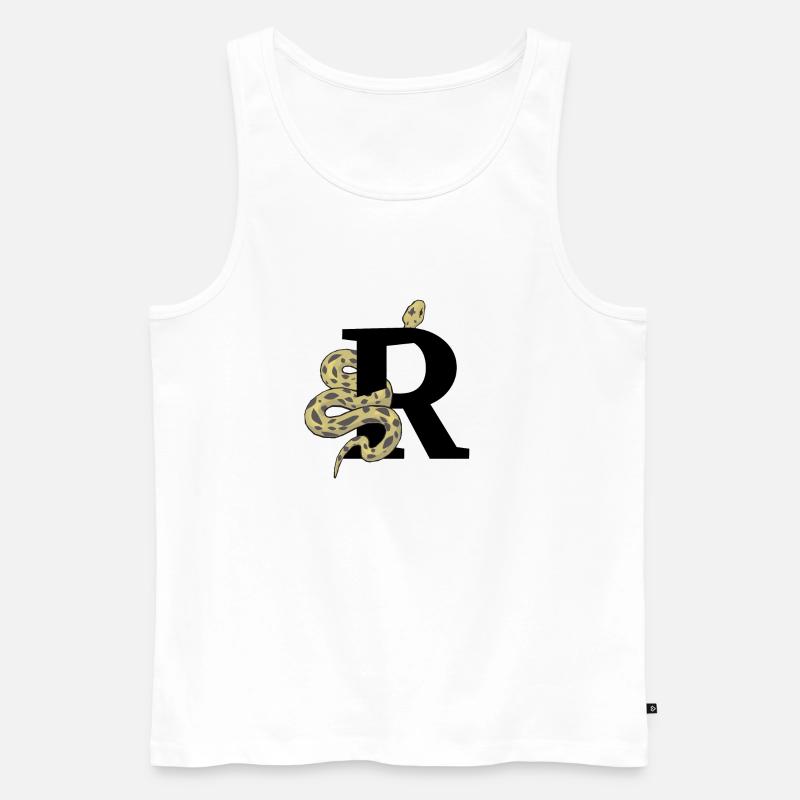 Buchstabe r Schlange - Männer Premium Bio Tank Top - Weiß
