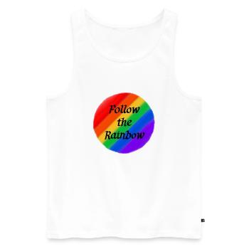 Follow the rainbow - Men's Premium Organic Tank Top - white - Front - AI Model Male 178 light (178cm)