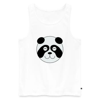 Panda Face 002 - Men's Premium Organic Tank Top - white - Front - Michal (187cm)