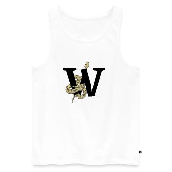 Buchstabe w Schlange - Männer Premium Bio Tank Top - Weiß - Vorne - AI Model Male 178 light (178cm)