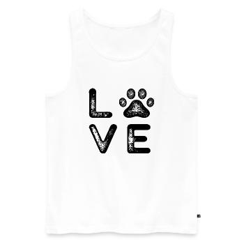Amour de chien - Débardeur bio Premium Homme - blanc - Devant - AI Model Male 178 light (178cm)