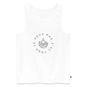 Je peux pas j'ai yoga - Débardeur bio Premium Homme - blanc - Devant - Michal (187cm)