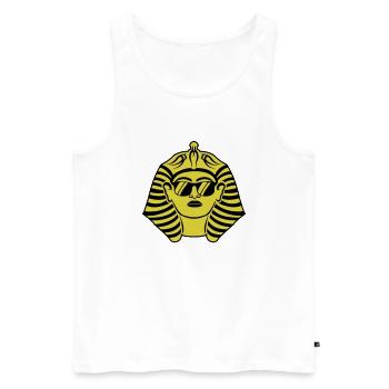 Pharaoh Sunglasses - Men's Premium Organic Tank Top - white - Front - AI Model Male 178 light (178cm)