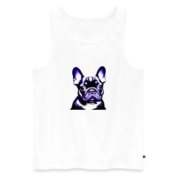 Chien Bouledogue Français Chiens Propriétaire de Chien - Débardeur bio Premium Homme - blanc - Devant - Michal (187cm)