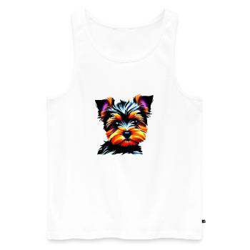 propriétaire de chien Yorkshire Terrier chiot chien - Débardeur bio Premium Homme - blanc - Devant - Michal (187cm)