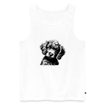 Pudel Hundewelpe Hundeliebe Pudelwelpe Hundehalter - Männer Premium Bio Tank Top - Weiß - Vorne - Michal (187cm)