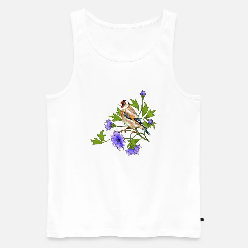 Bunter Vogel - Männer Premium Bio Tank Top - Weiß