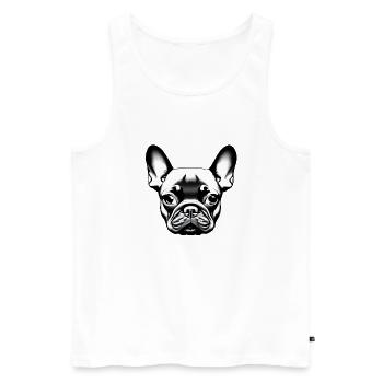 Bouledogue français Chien Propriétaire de chien - Débardeur bio Premium Homme - blanc - Devant - Michal (187cm)