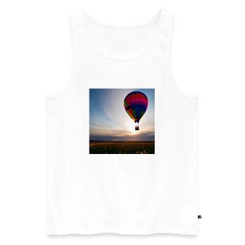Ballonfahrt - Männer Premium Bio Tank Top - Weiß - Vorne - AI Model Male 178 light (178cm)