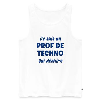 Je suis un prof de techno - Débardeur bio Premium Homme - blanc - Devant - Michal (187cm)