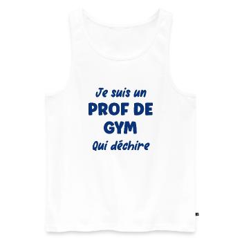 Je suis un prof de gym - Débardeur bio Premium Homme - blanc - Devant - Michal (187cm)
