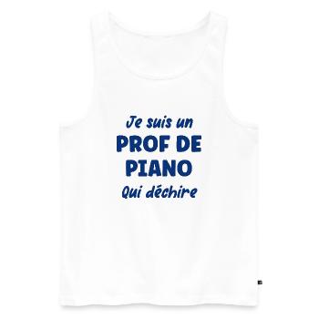 Je suis un prof de piano - Débardeur bio Premium Homme - blanc - Devant - Michal (187cm)