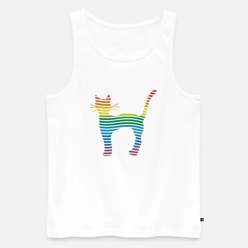 Katze - Männer Premium Bio Tank Top - Weiß