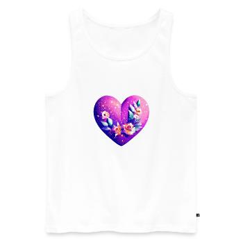 Fête des mères, Saint-Valentin, Mariage, Amour, Fiançailles - Débardeur bio Premium Homme - blanc - Devant - AI Model Male 178 light (178cm)