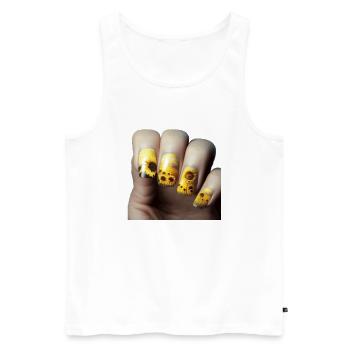 Sonnenblumen Fingernägel Geschenk - Männer Premium Bio Tank Top - Weiß - Vorne - Michal (187cm)