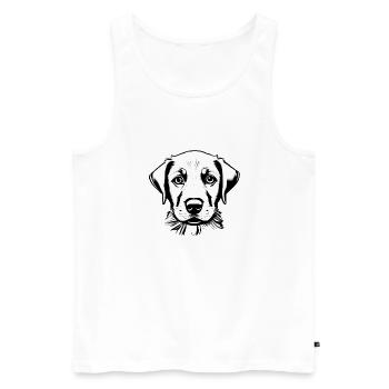 Hund Labrador Haustier Geschenk Hunde Hundehalter - Männer Premium Bio Tank Top - Weiß - Vorne - Michal (187cm)