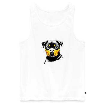 Rottweiler Rottweiler Puppy Dog Puppy Dogs - Débardeur bio Premium Homme - blanc - Devant - AI Model Male 178 light (178cm)