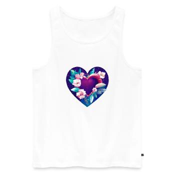 Saint-Valentin, Amour, Mariage, Fête des mères, Fiançailles - Débardeur bio Premium Homme - blanc - Devant - Michal (187cm)