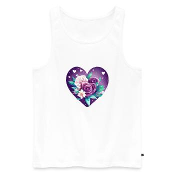 Fête des mères Mariage Fiançailles Love Saint-Valentin - Débardeur bio Premium Homme - blanc - Devant - Michal (187cm)
