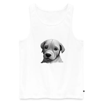 Labrador Retriever Hundewelpe Labradorbesitzer - Männer Premium Bio Tank Top - Weiß - Vorne - Michal (187cm)