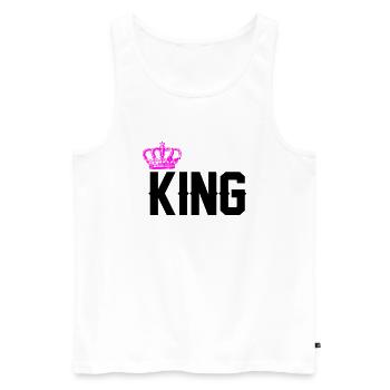 king - Männer Premium Bio Tank Top - Weiß - Vorne - AI Model Male 178 light (178cm)