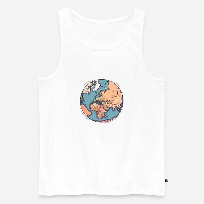 Planet Erde - Männer Premium Bio Tank Top - Weiß