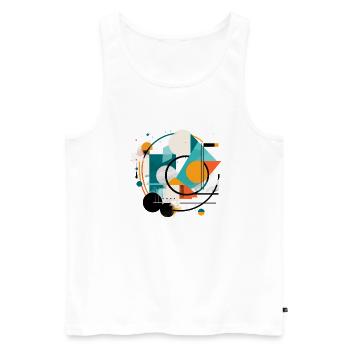 Abstraktes geometrisches Design - Männer Premium Bio Tank Top - Weiß - Vorne - AI Model Male 178 light (178cm)