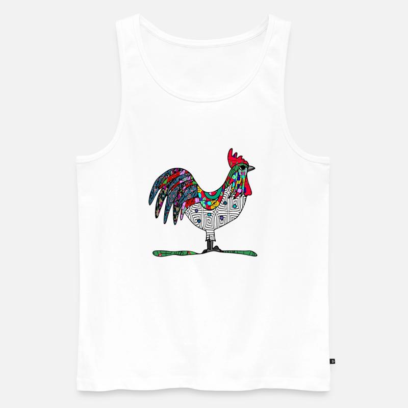Hahn - Männer Premium Bio Tank Top - Weiß