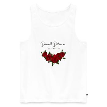 Demoiselle d'honneur floral - Débardeur bio Premium Homme - blanc - Devant - AI Model Male 178 light (178cm)