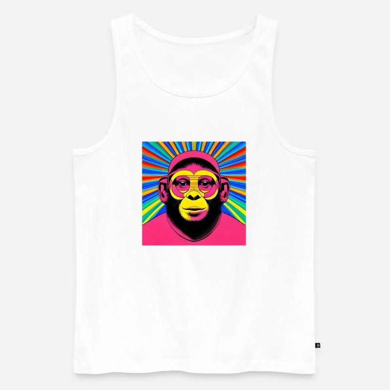 Rosa Affe - Männer Premium Bio Tank Top - Weiß