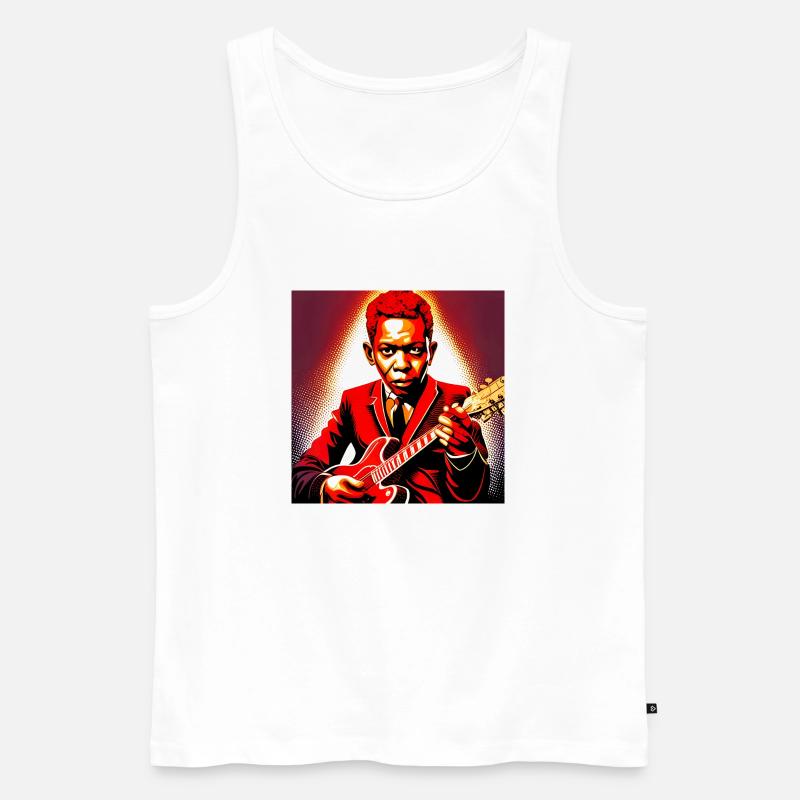 Robert Johnson, Gitarrist - Männer Premium Bio Tank Top - Weiß