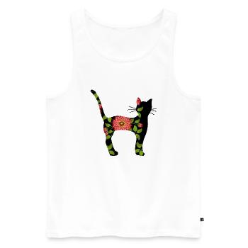 Chat - Débardeur bio Premium Homme - blanc - Devant - Michal (187cm)