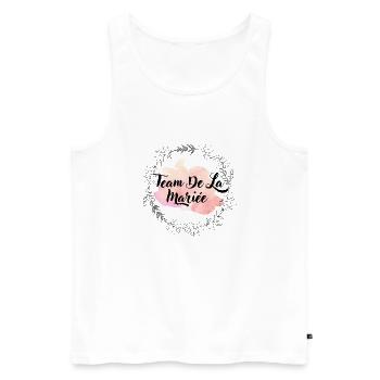 Team de la mariée floral - Débardeur bio Premium Homme - blanc - Devant - Michal (187cm)