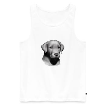 Labrador Retriever Labradorbesitzer Hundewelpe - Männer Premium Bio Tank Top - Weiß - Vorne - Michal (187cm)