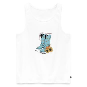 Western Desert Retro 3 - Men's Premium Organic Tank Top - white - Front - AI Model Male 178 light (178cm)