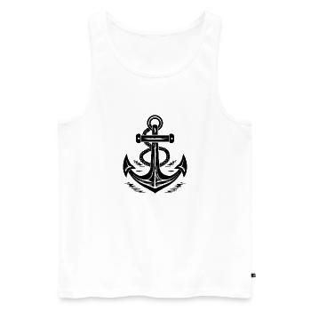 Anker Boot Schiff Nautik - Männer Premium Bio Tank Top - Weiß - Vorne - AI Model Male 178 light (178cm)