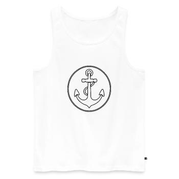 Anker Boot Schiff Nautik - Männer Premium Bio Tank Top - Weiß - Vorne - AI Model Male 178 light (178cm)