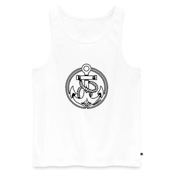 Anchor Boat Ship Nautical - Men's Premium Organic Tank Top - white - Front - Michal (187cm)