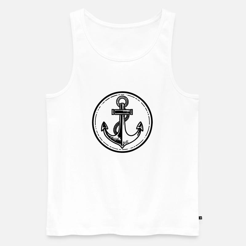 Anker Boot Schiff Nautik - Männer Premium Bio Tank Top - Weiß