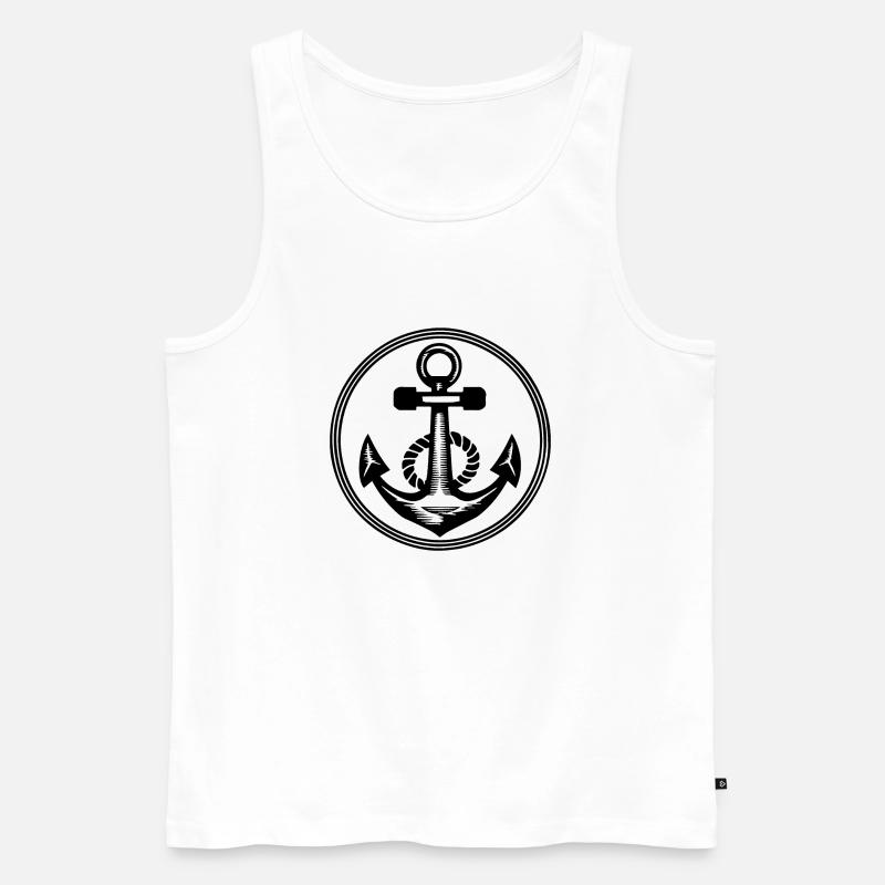 Anker Boot Schiff Nautik - Männer Premium Bio Tank Top - Weiß