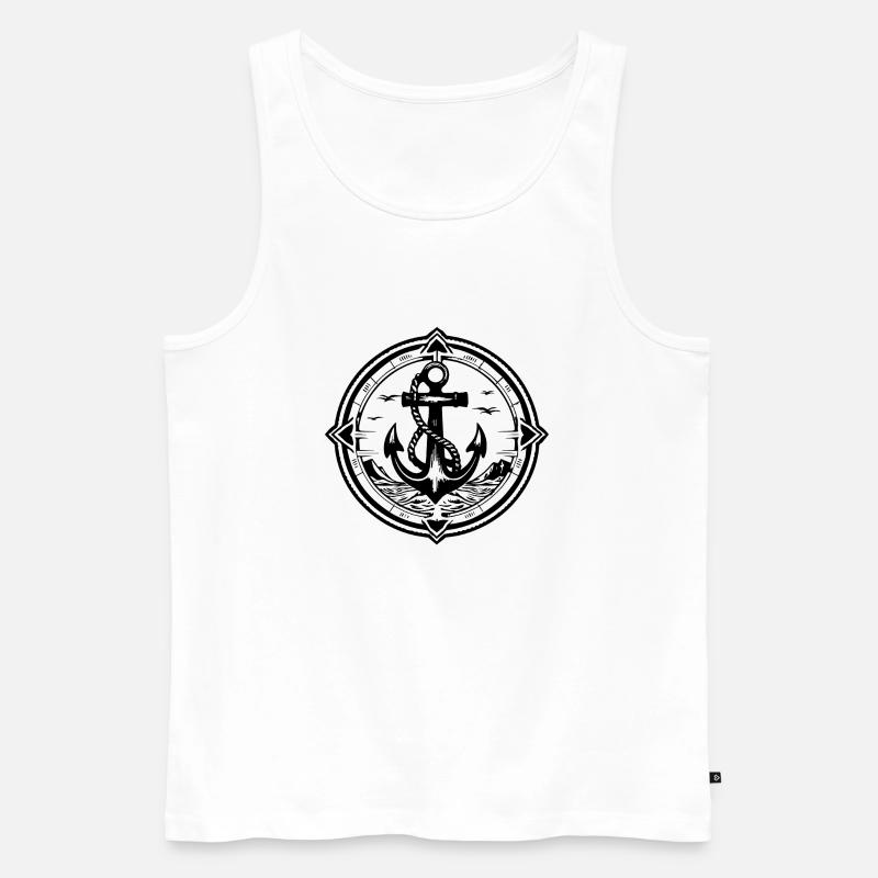 Anker Boot Schiff Nautik - Männer Premium Bio Tank Top - Weiß