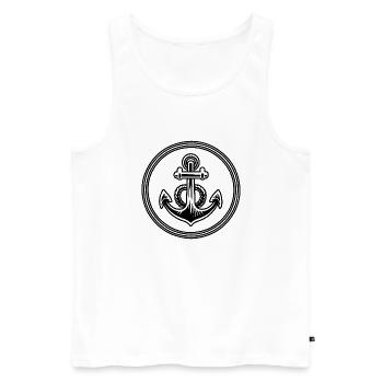 Anker Boot Schiff Nautik - Männer Premium Bio Tank Top - Weiß - Vorne - AI Model Male 178 light (178cm)