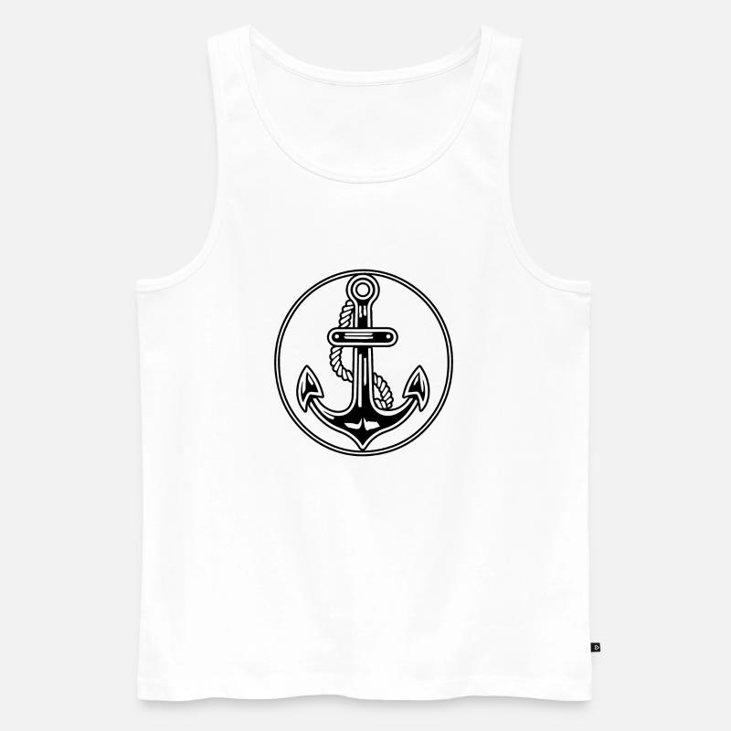 Anker Boot Schiff Nautik - Männer Premium Bio Tank Top - Weiß
