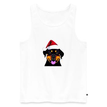 Rottweiler Chien de Noël Chiens Rottweiler Chiot - Débardeur bio Premium Homme - blanc - Devant - Michal (187cm)