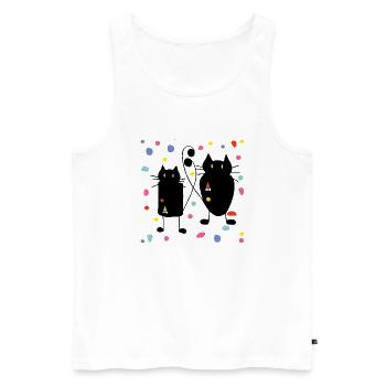 Chats - Débardeur bio Premium Homme - blanc - Devant - Michal (187cm)