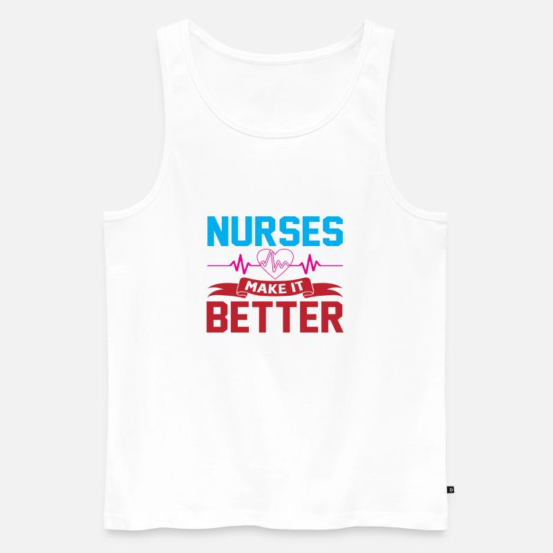 Nurses make it better - Männer Premium Bio Tank Top - Weiß