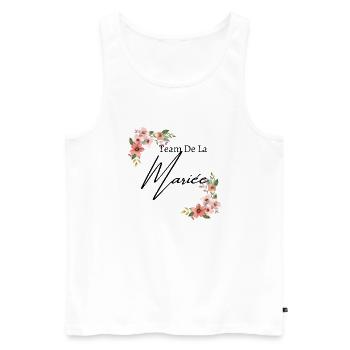 Team de la mariée floral - Débardeur bio Premium Homme - blanc - Devant - Michal (187cm)