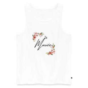 La mariée floral - Débardeur bio Premium Homme - blanc - Devant - AI Model Male 178 light (178cm)