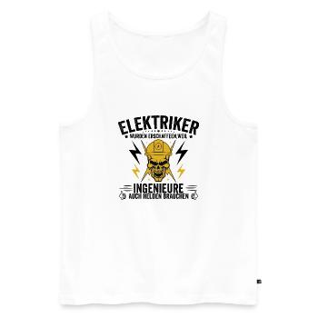 Elektriker Weil Ingenieure Auch Helden Brauchen - Männer Premium Bio Tank Top - Weiß - Vorne - Michal (187cm)
