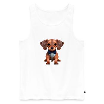 Dogs Dachshund with suit Dog Dachshund puppy - Men's Premium Organic Tank Top - white - Front - Michal (187cm)